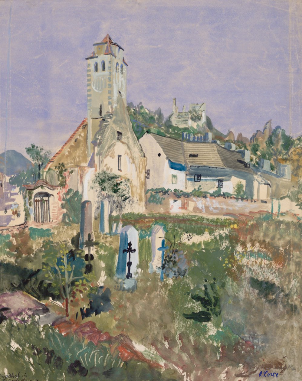 Friedhof in Dürnstein von Oskar Laske: Kunstdruck kaufen
