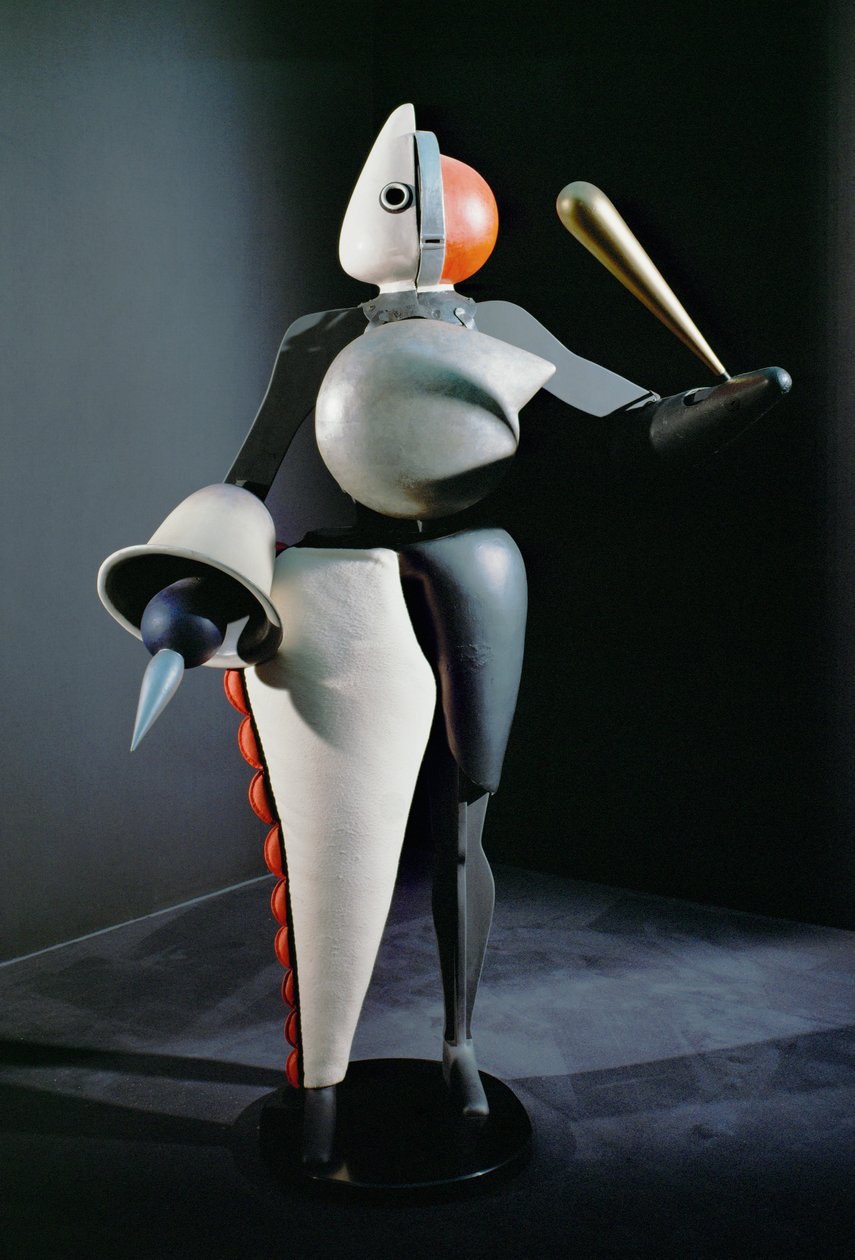 Der Abstrakte, Figurine aus dem Triadischen Ballett, erstmals aufgeführt im Landestheater Stuttgart von Oskar Schlemmer
