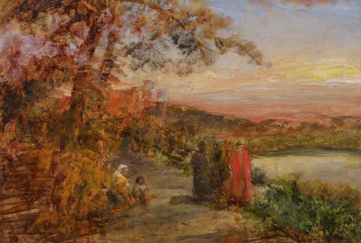 Kardinäle oberhalb des Albaner Sees von Oswald Achenbach