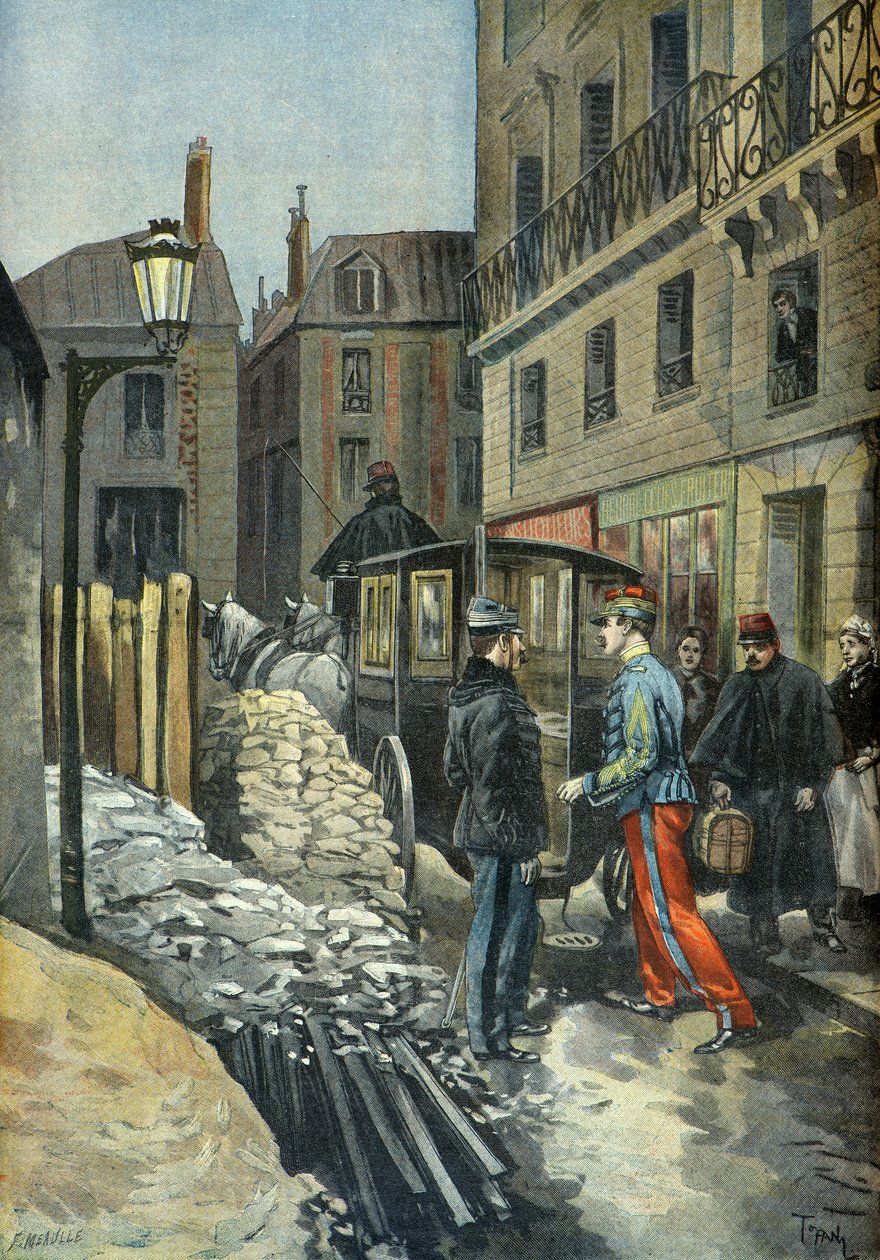 Verhaftung von Oberstleutnant Picquart in der Dreyfus-Affäre 1898 (Gravur) von Oswaldo Tofani