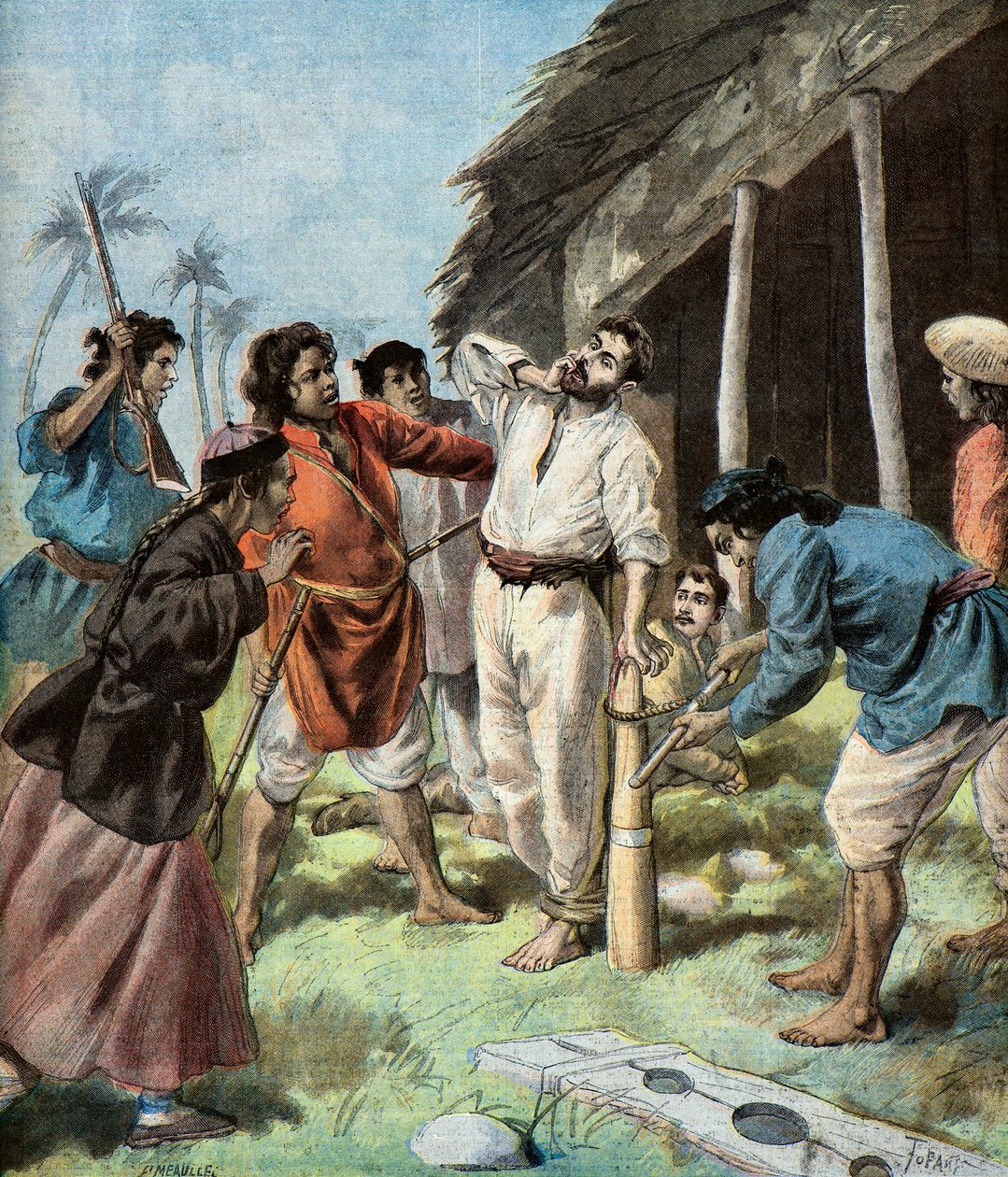 Carrere, Gefangener der Pavillons Noirs, 1895 von Oswaldo Tofani