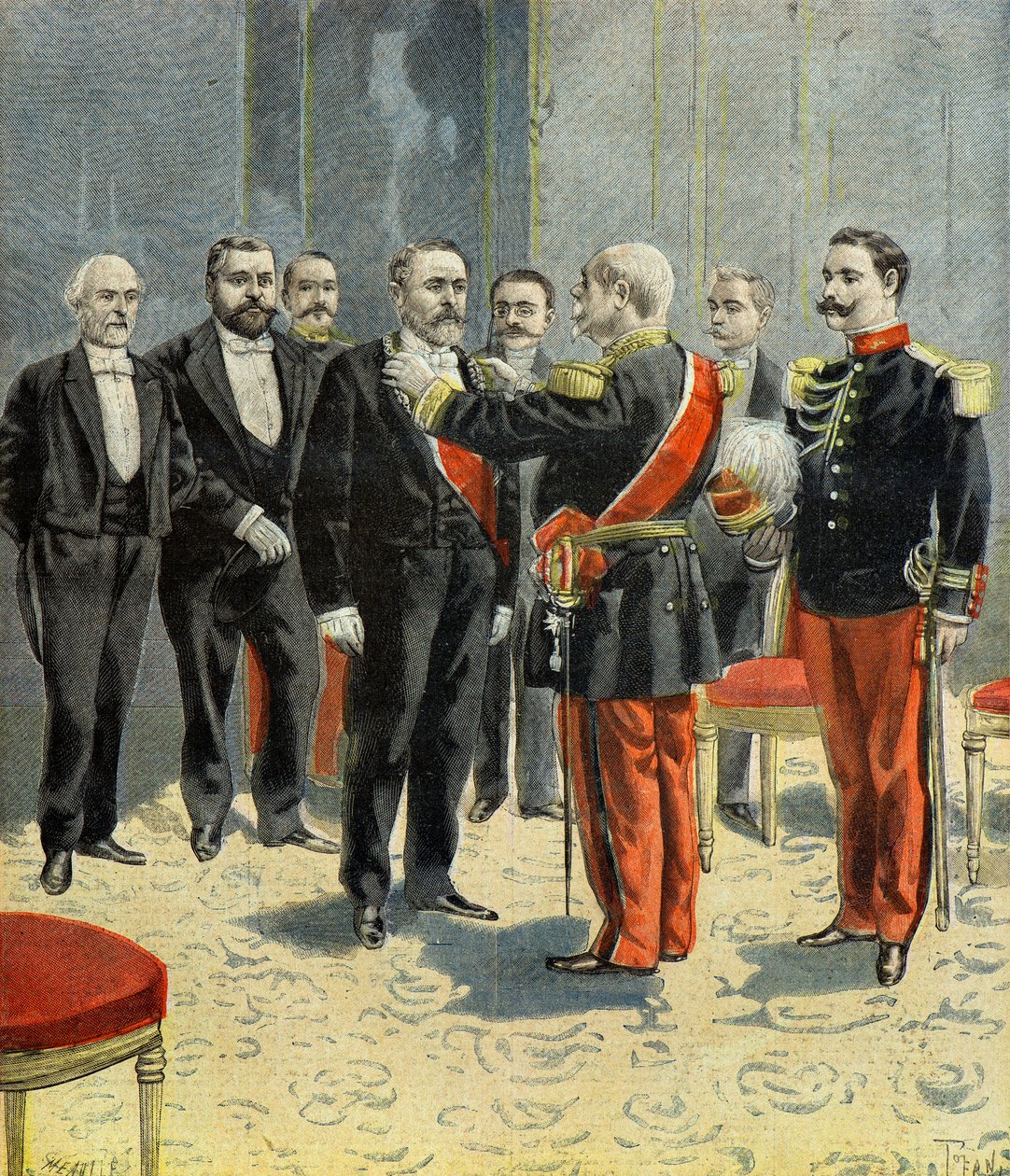 Emile Loubet erhält die Insignien des Großmeisters der Ehrenlegion von General Davout von Oswaldo Tofani