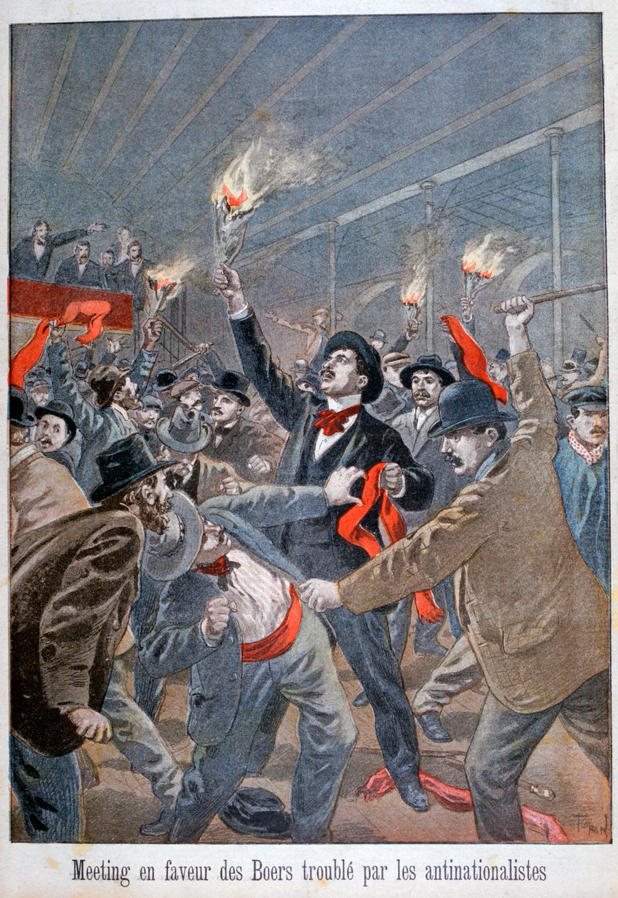 Versammlung zugunsten der Buren, gestört von den Antinationalisten, 1900 von Oswaldo Tofani