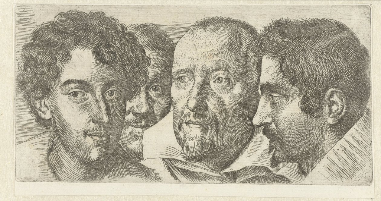 Porträt von Cosimo Orsino, Cesare Bartolotti, Sigmund Laire und ein Selbstporträt von Ottavio Leoni von Ottavio Mario Leoni