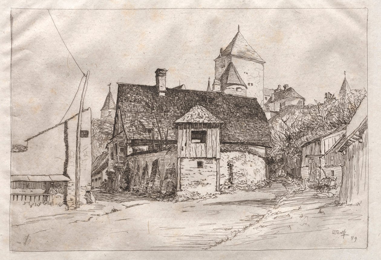 Worth: Eine Gasse, 1879 von Otto H. Bacher