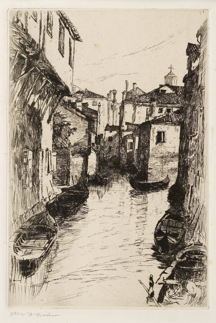 Ein Kanal in Venedig, ca. 1880-82 von Otto Henry Bacher