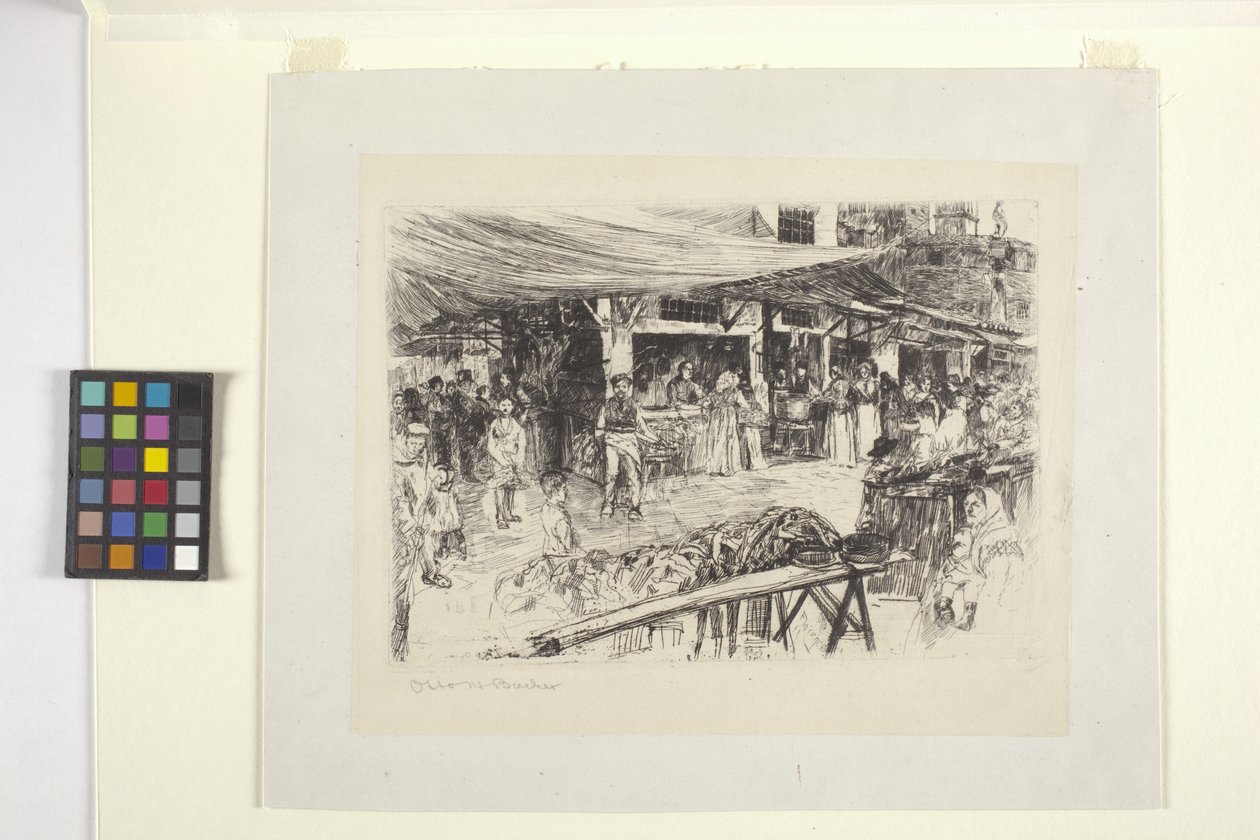 Der Markt, Florenz (Der Mercato Vecchio, Florenz) von Otto Henry Bacher