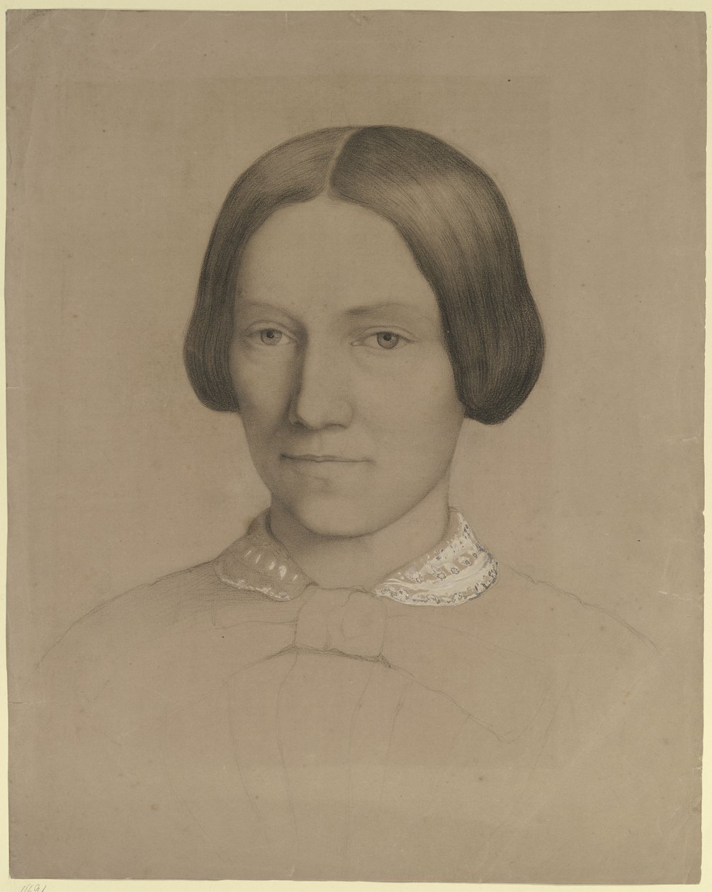 Bildnis der Emilie Scholderer, der Mutter des Künstlers, en face von Otto Scholderer