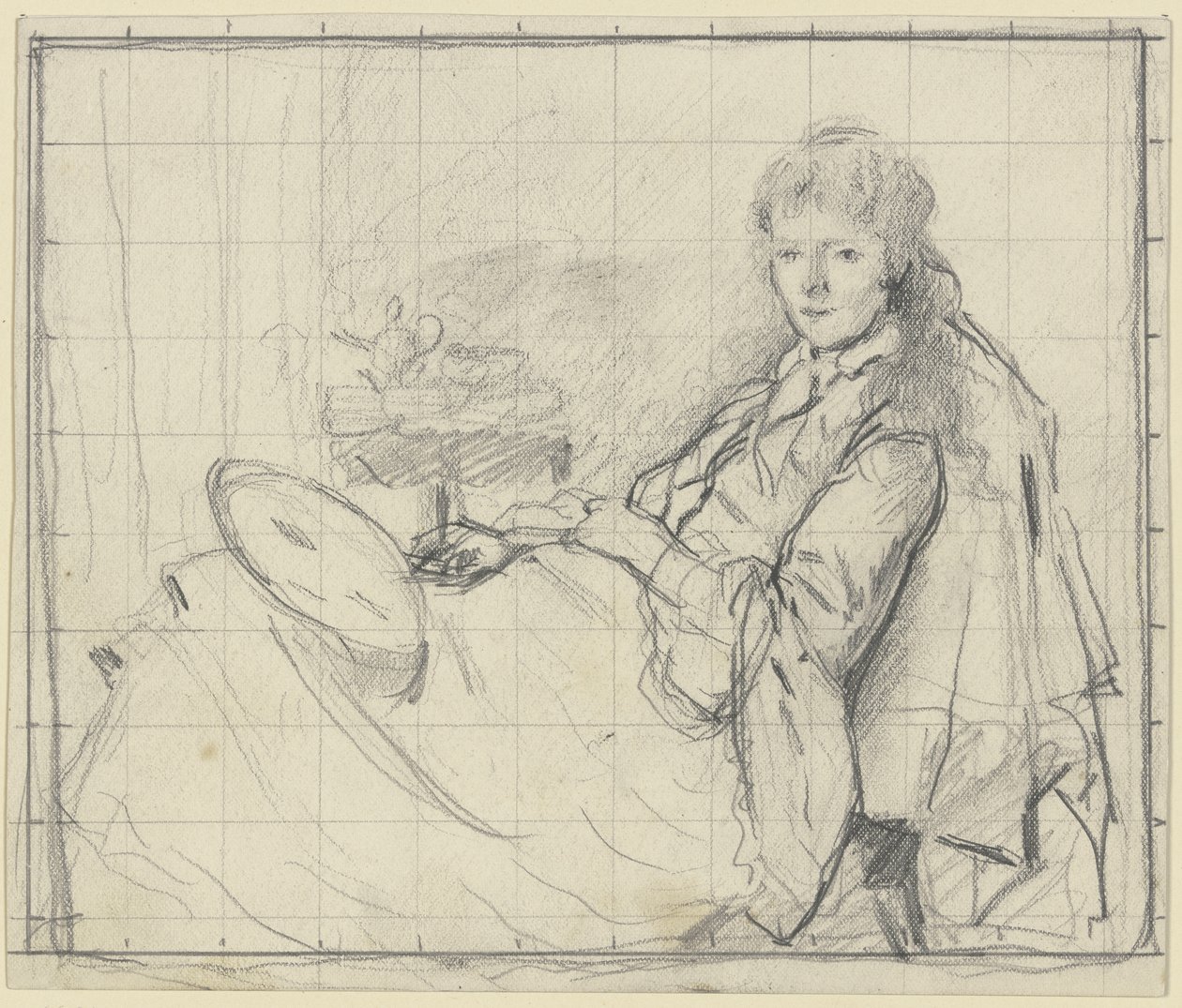 Luise Scholderer auf der Ottomane von Otto Scholderer