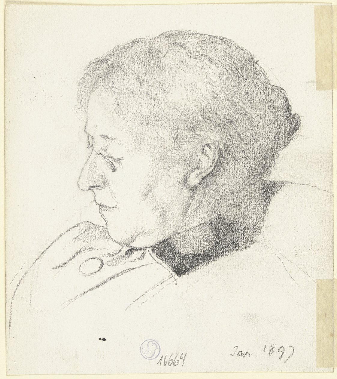 Luise Scholderer schlafend von Otto Scholderer