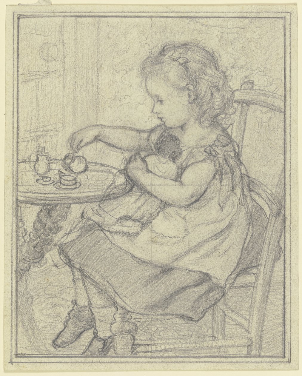 Tee mit Püppi von Otto Scholderer