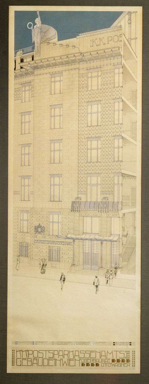 Entwurf für den Wettbewerb der Postsparkasse in Wien von Otto Wagner