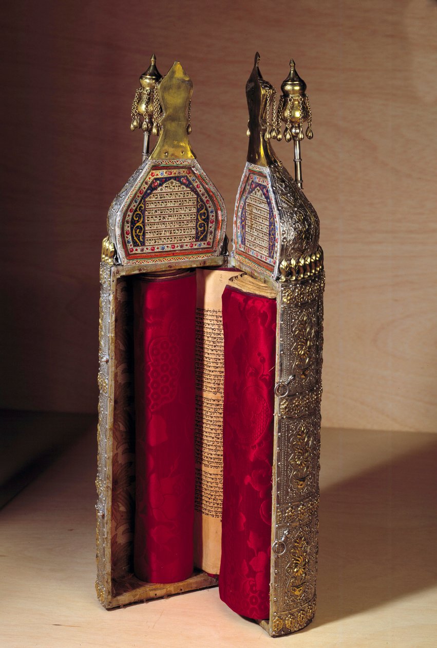 Ottomanische Kunst (Israel): Thora-Rolle und ihr Gehäuse von Ottoman School