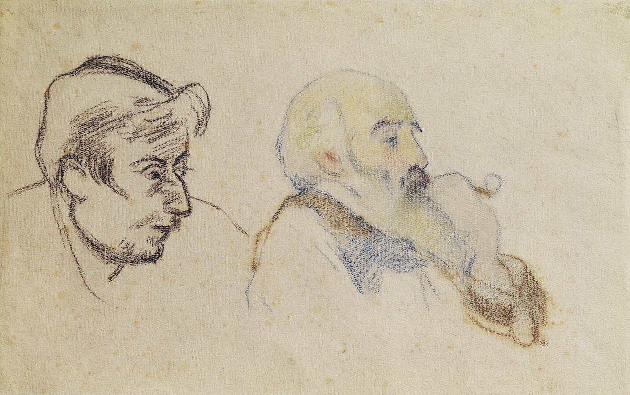 Porträt von Pissarro von Gauguin und Porträt von Gauguin von Pissarro von P. and Pissarro, C. Gauguin