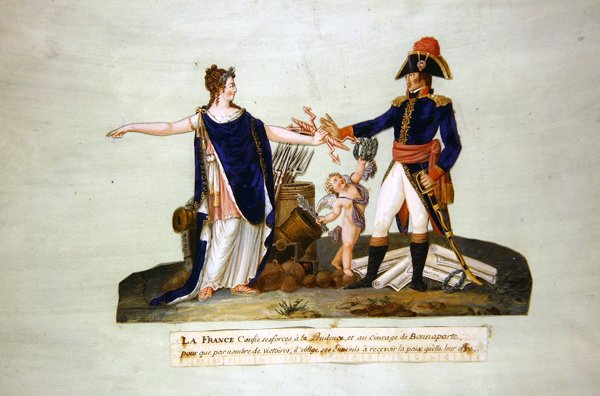 Frankreich vertraut ihre Kräfte der Klugheit und dem Mut von Bonaparte an von P. A. and J.B. Lesueur