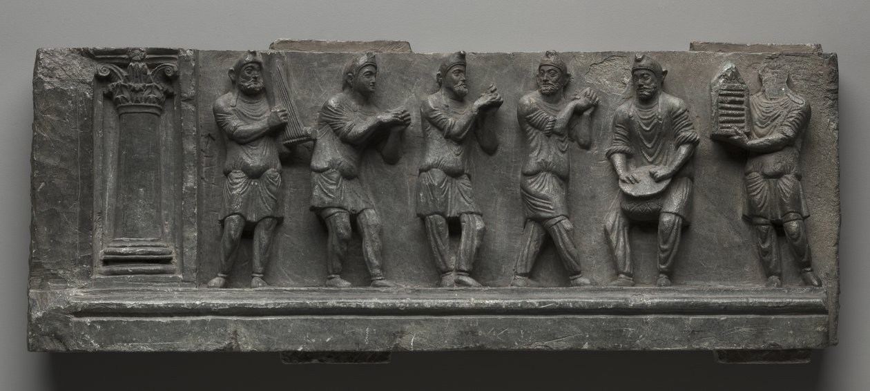 Bacchanalisches Relief, Pakistan, Gandhara, Buner-Gebiet, frühe Kushan-Periode (AD 1-320) von Pakistani School