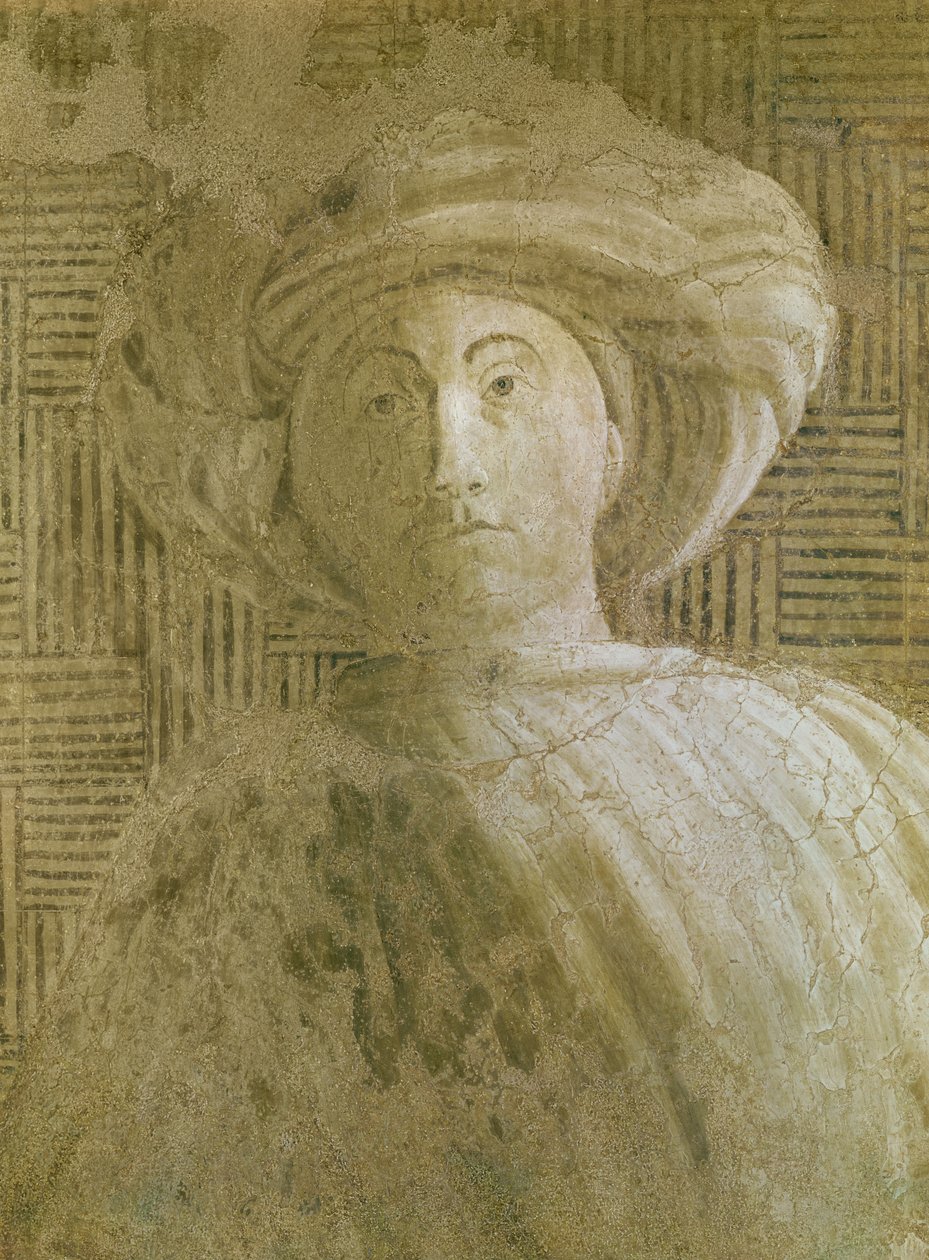 Das Opfer und die Euphorie Noahs (Detail des Kopfes von Sem), 1446-8 von Paolo Uccello