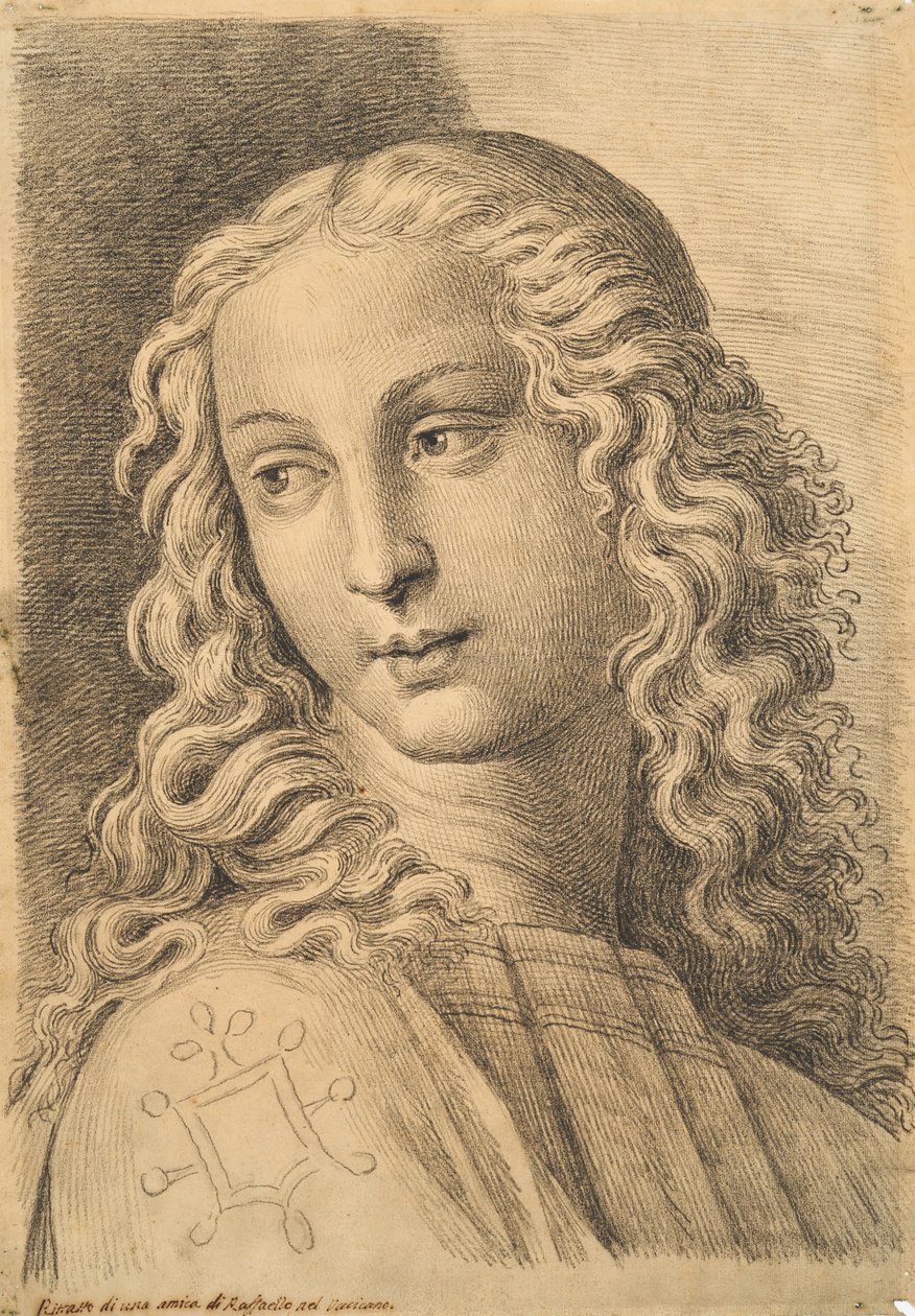Kopf einer Frau, aus 42 Studien von Köpfen nach Raphael von Paolo Fidanza