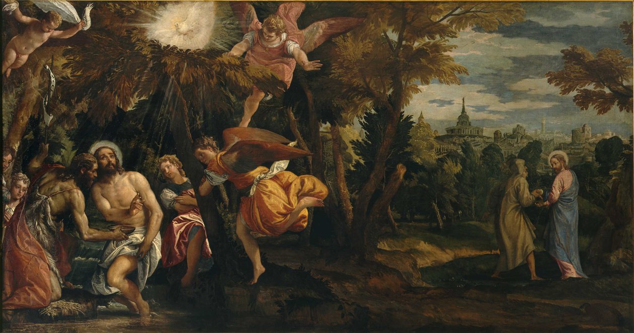 Die Taufe und die Versuchungen Christi, 1582 von Paolo Veronese