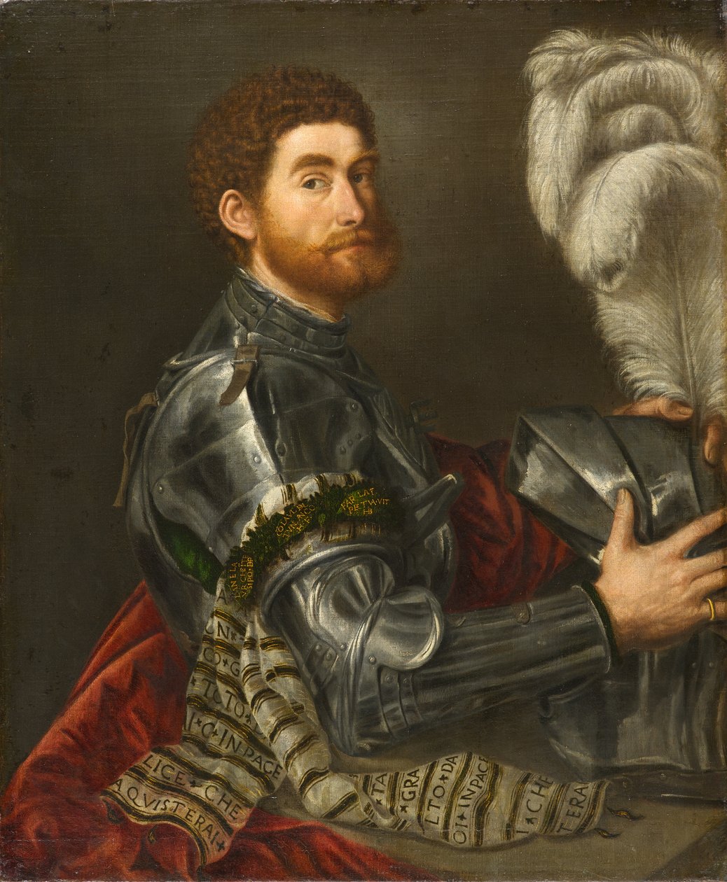 Porträt eines Mannes in Rüstung, ca. 1535-1540 von Paris Bordone
