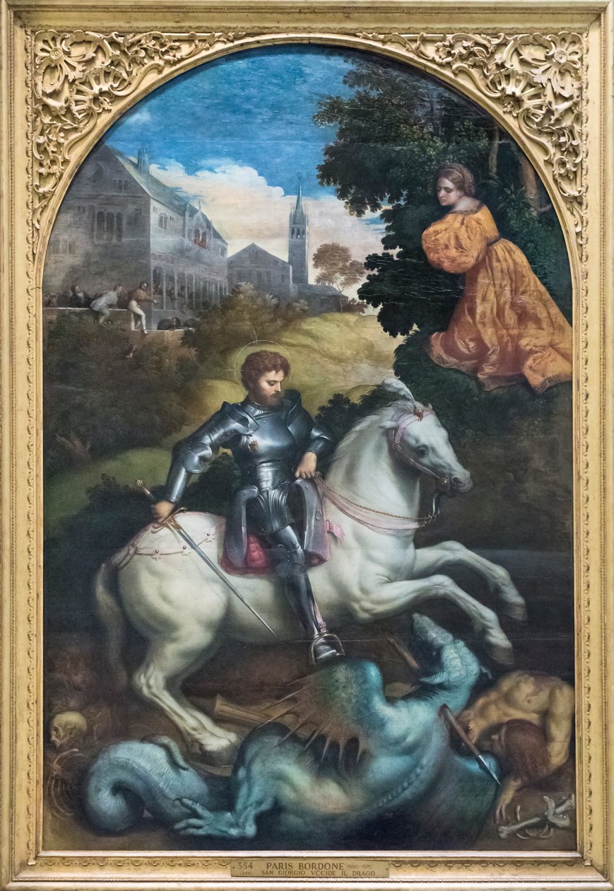 Der Heilige Georg tötet den Drachen von Paris Bordone