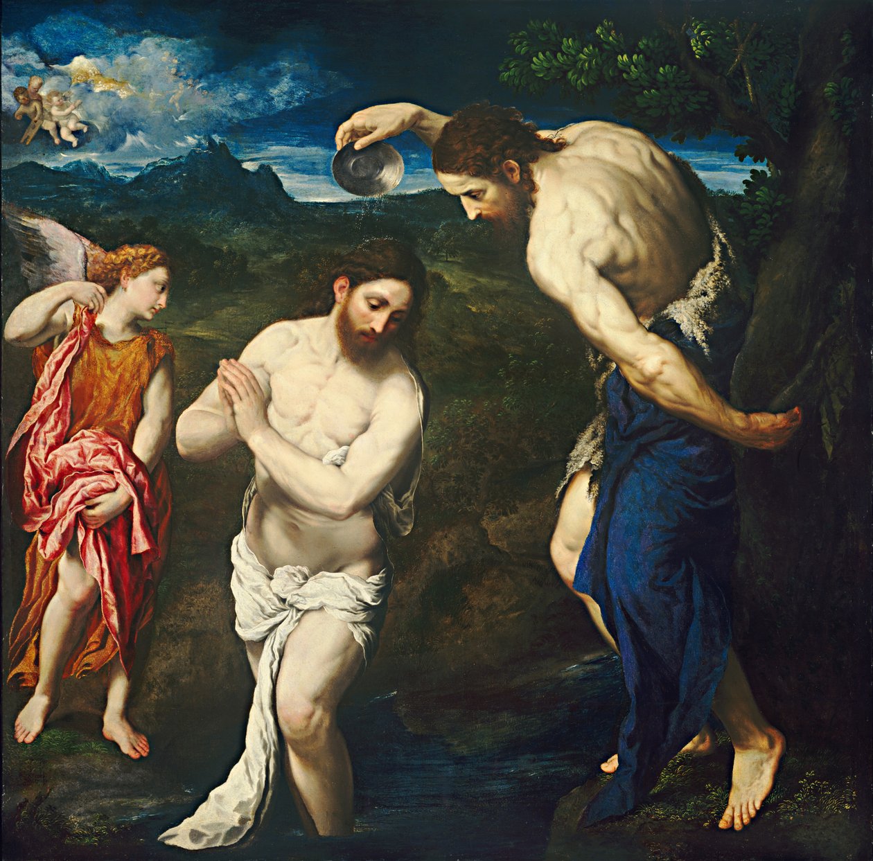 Die Taufe Christi, ca. 1535-1540 von Paris Bordone