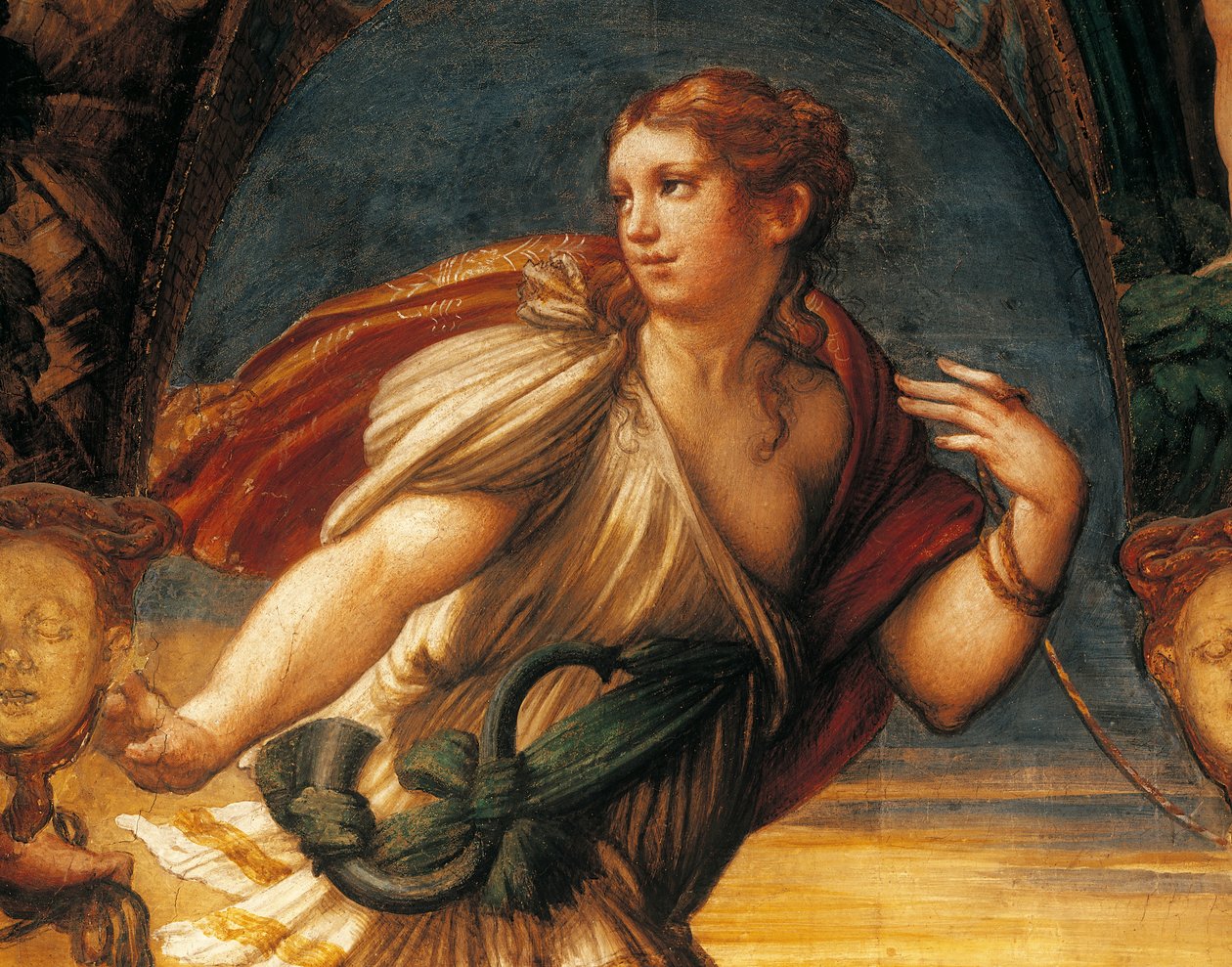 Legende von Diana und Aktäon von Francesco Mazzola, bekannt als Parmigianino, Fresko, Detail, Rocca Sanvitale, Fontanellato, Emilia Romagna von Parmigianino