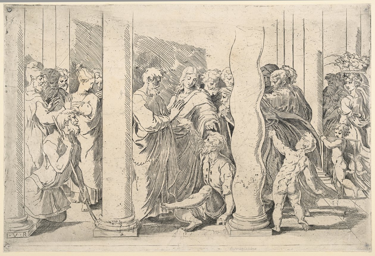Die Heiligen Petrus und Johannes heilen den Lahmen am Goldenen Tor von Parmigianino