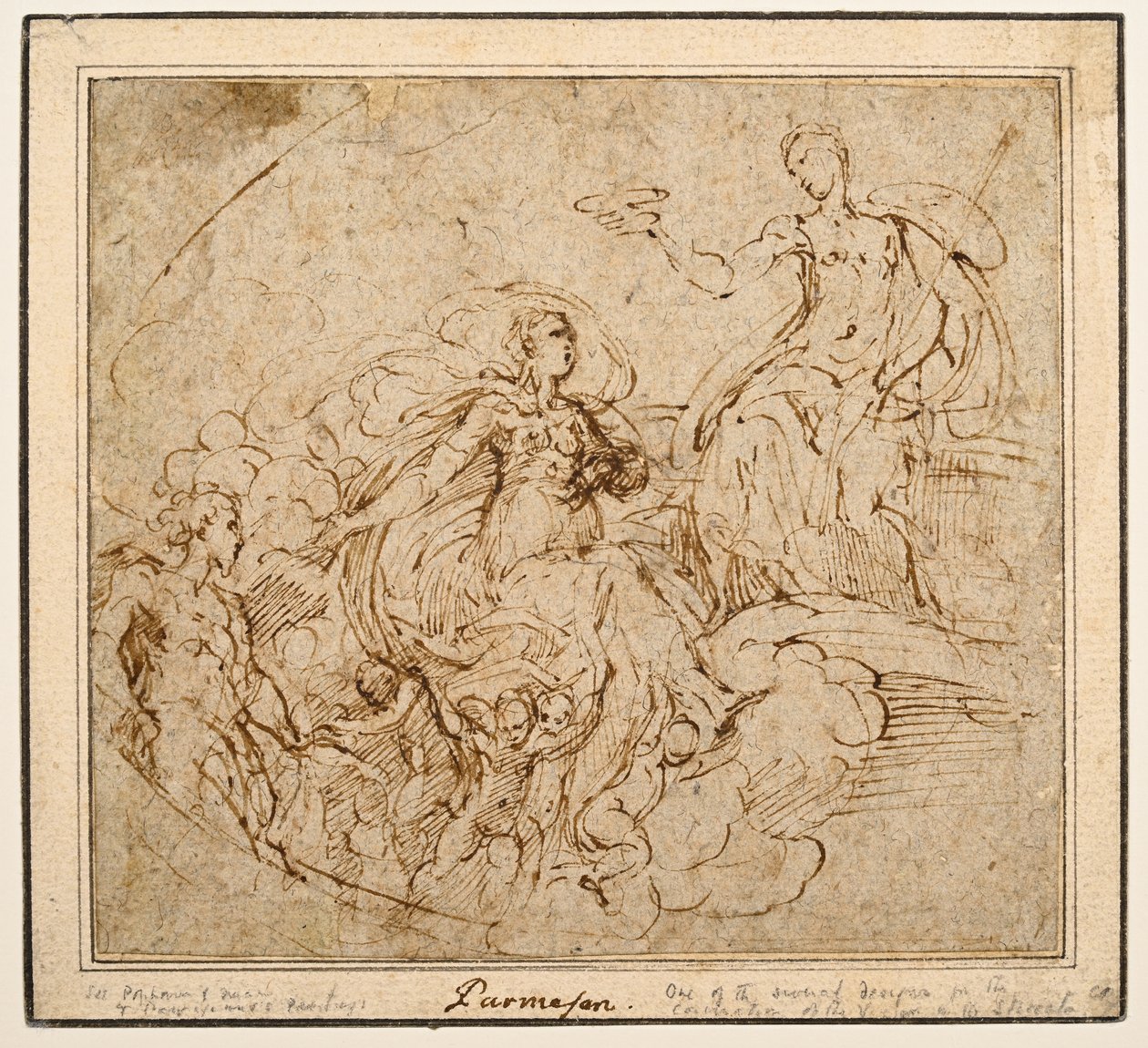 Studie der Krönung der Jungfrau für Santa Maria della Steccata, Parma von Parmigianino
