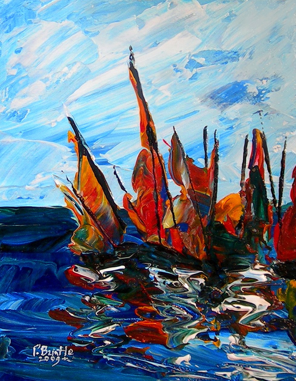 Segelboote im Hafen von Bainet, 2009 von Patricia Brintle