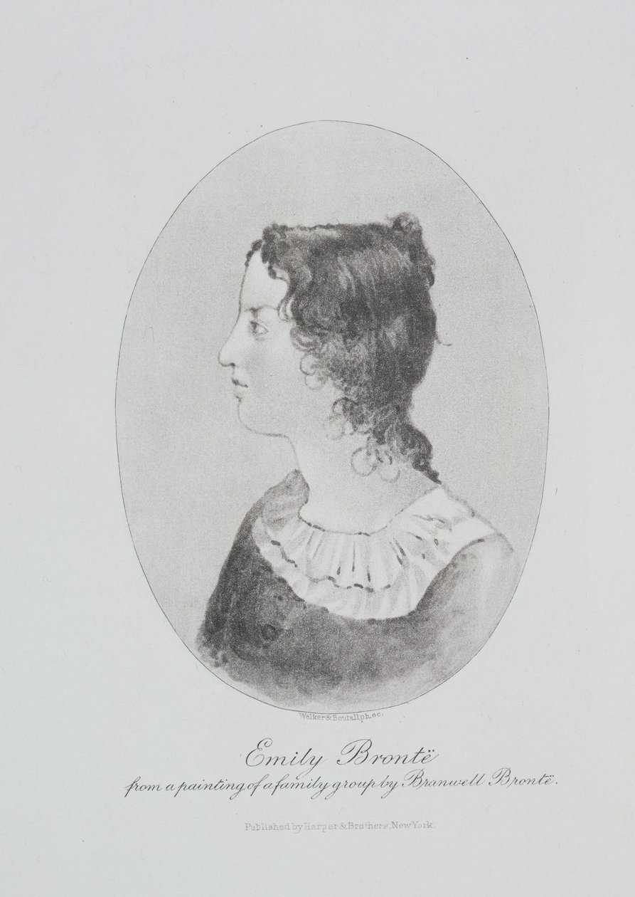 Porträt von Emily Bronte (1818-48) graviert von Walker und Boutall von Patrick Branwell Bronte