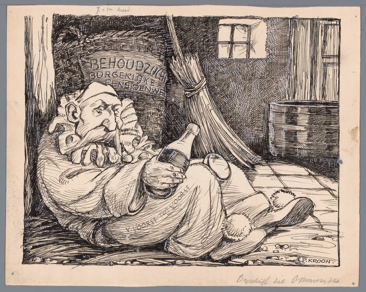 Baron van Voorst tot Voorst als Karnevalsgänger von Patricq Kroon (signed by artist)
