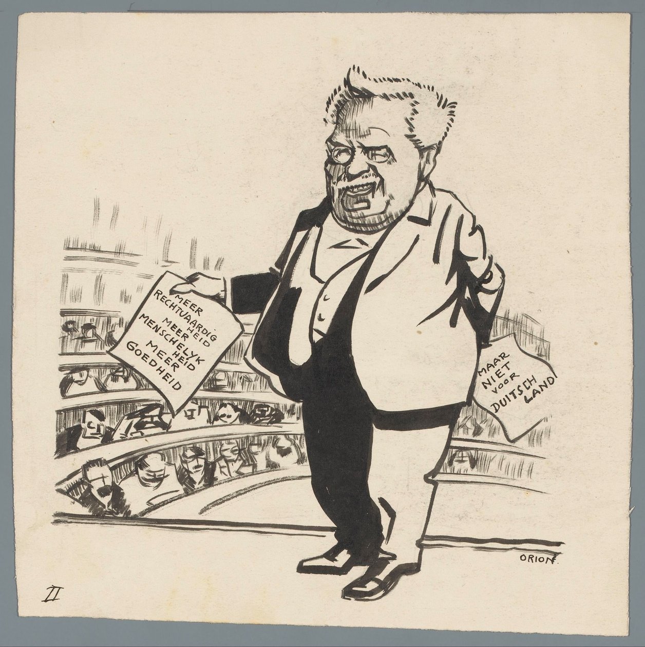 Strenge Behandlung Deutschlands Mehr Gerechtigkeit mehr Menschlichkeit mehr Güte / aber nicht für Deutschland von Patricq Kroon (signed by artist)