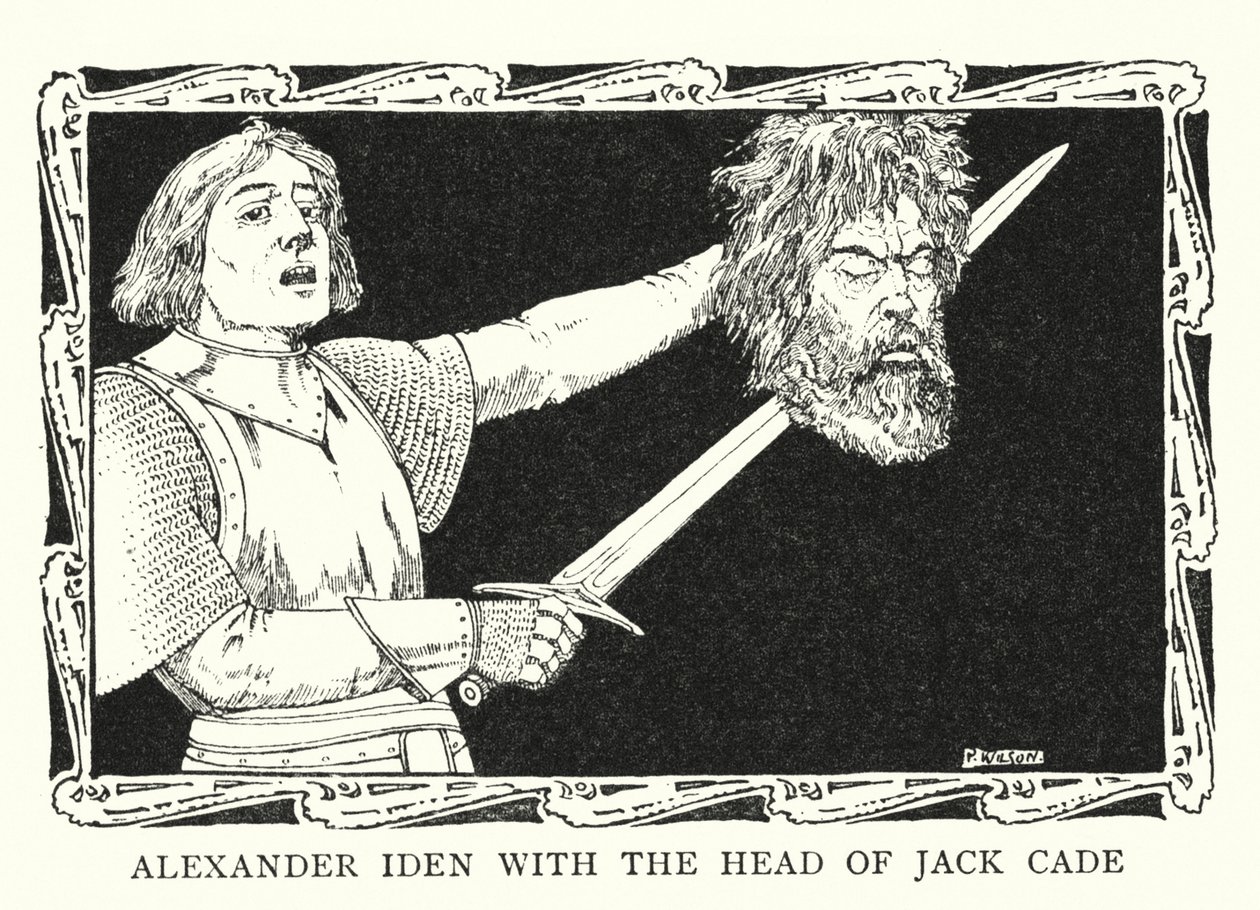 Alexander Iden mit dem Kopf von Jack Cade von Patten (after) Wilson