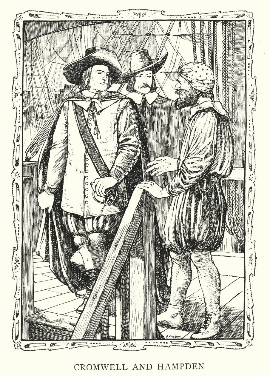 Oliver Cromwell und John Hampden von Patten (after) Wilson