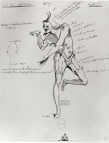Kostümentwurf für einen Akrobaten in Benvenuto Cellini von Hector Berlioz (1803-69) 1838 von Paul Lormier