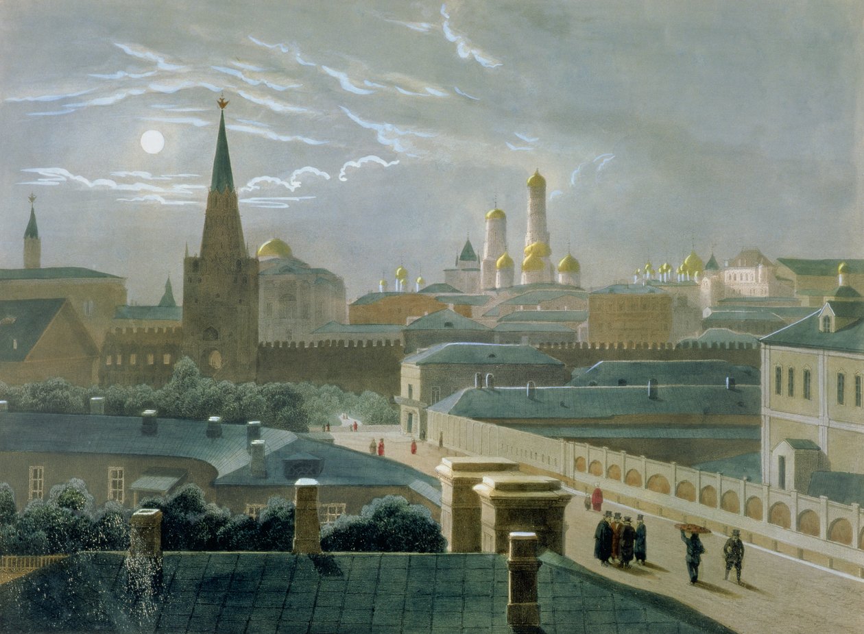 Ansicht des Moskauer Kremls, 1840er Jahre von Paul Marie Roussel