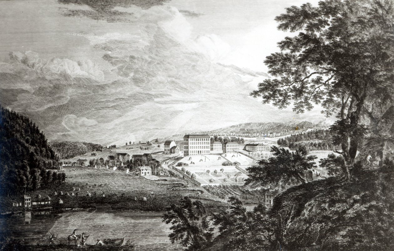 Ansicht von Bethlem, der großen mährischen Siedlung in der Provinz Pennsylvania aus 