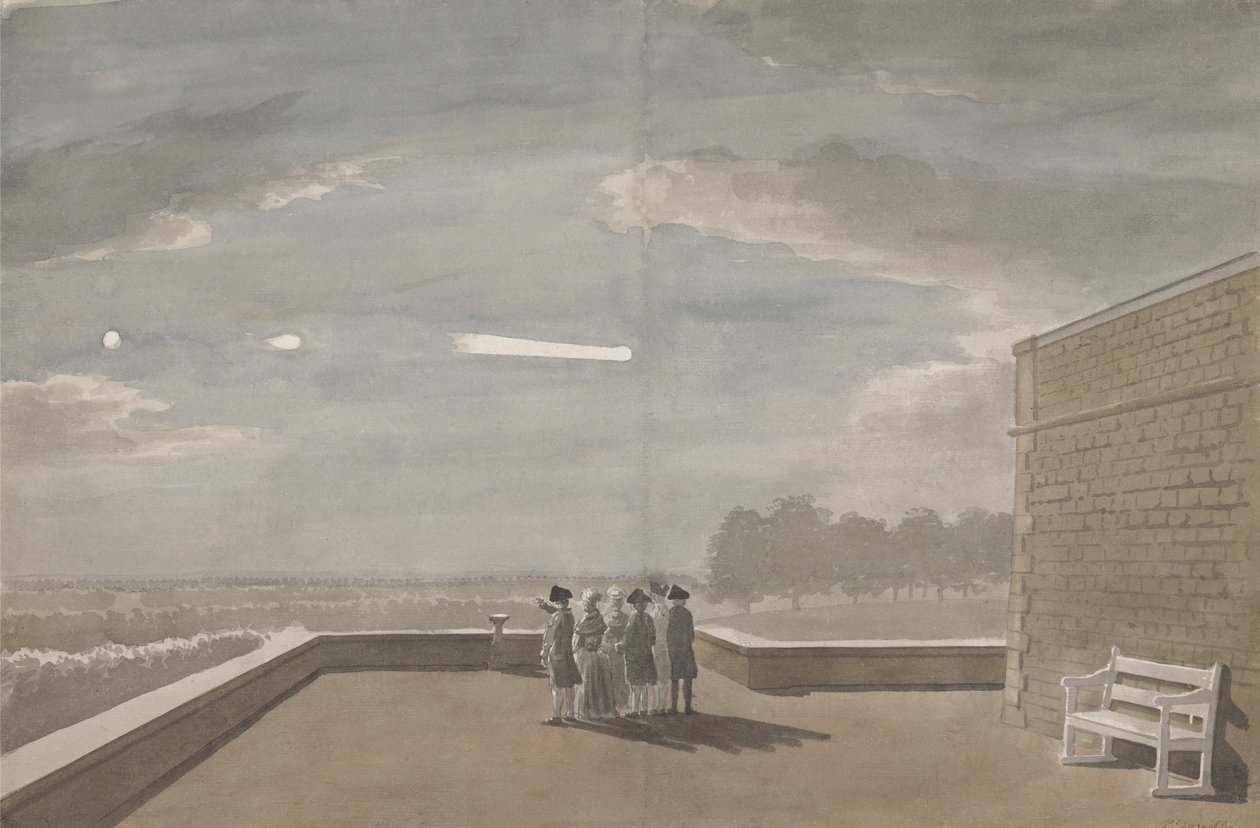Der Meteor vom 18. August 1783, gesehen vom Ostwinkel der Nordterrasse, Windsor Castle von Paul Sandby