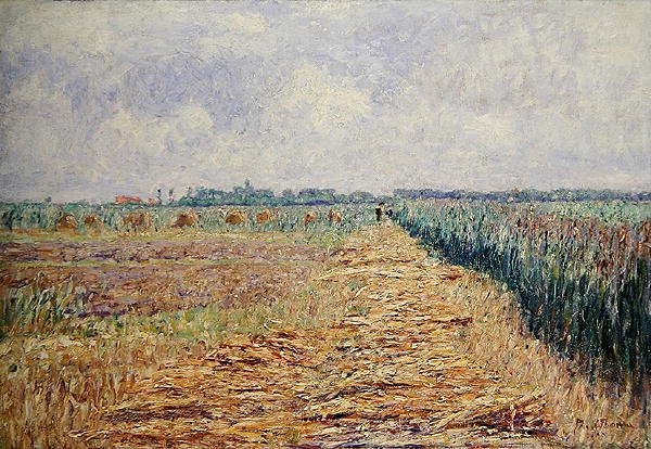Eine flache niederländische Landschaft unter einem Sommerhimmel mit klaren weißen Wolken, ca. 1890 von Paul Baum