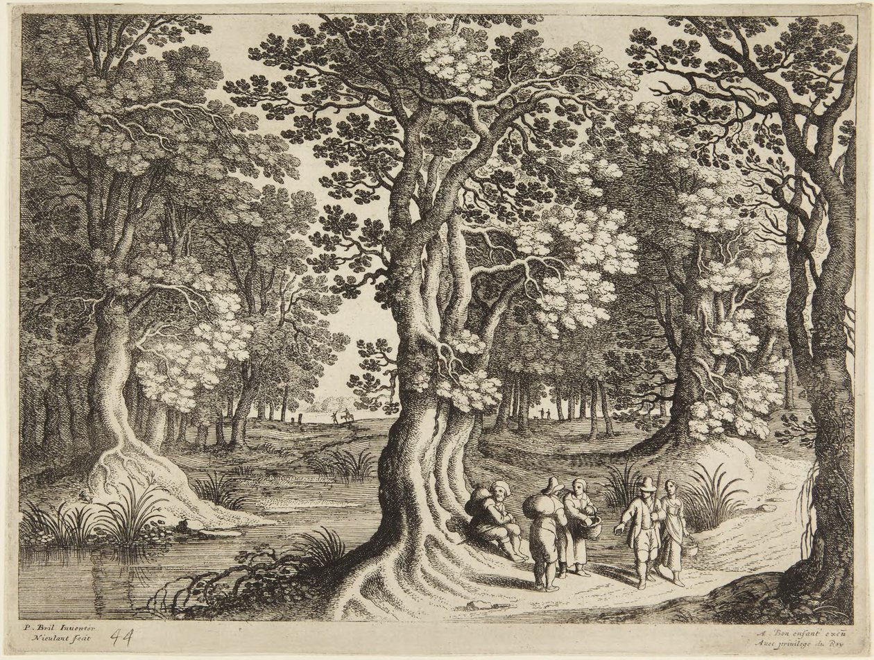 Wald mit fünf Personen von Paul Bril