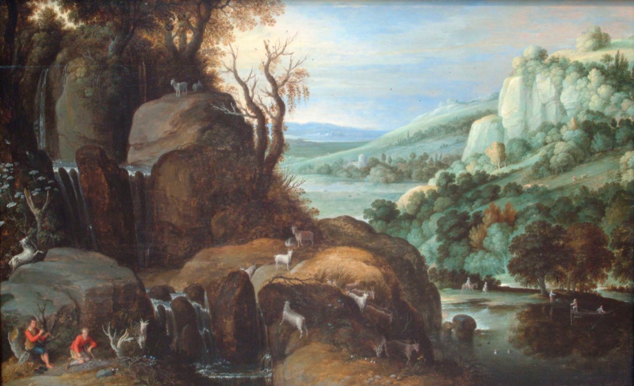 Landschaft mit Hirten von Paul Bril
