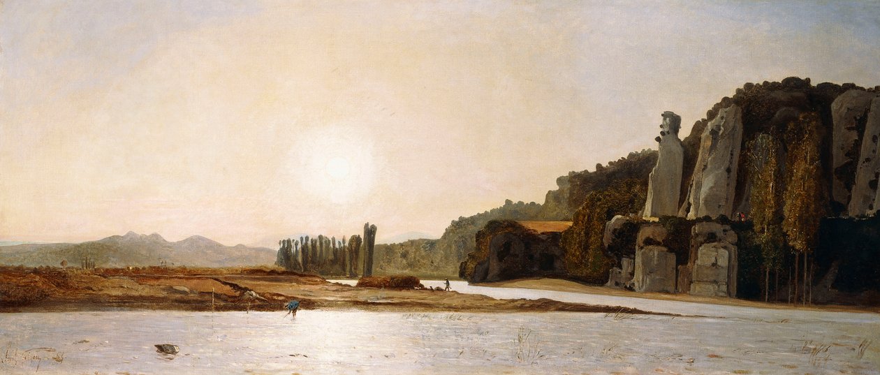 Sonnenaufgang an den Ufern der Durance bei Mirabeau, 1865 von Paul Camille Guigou
