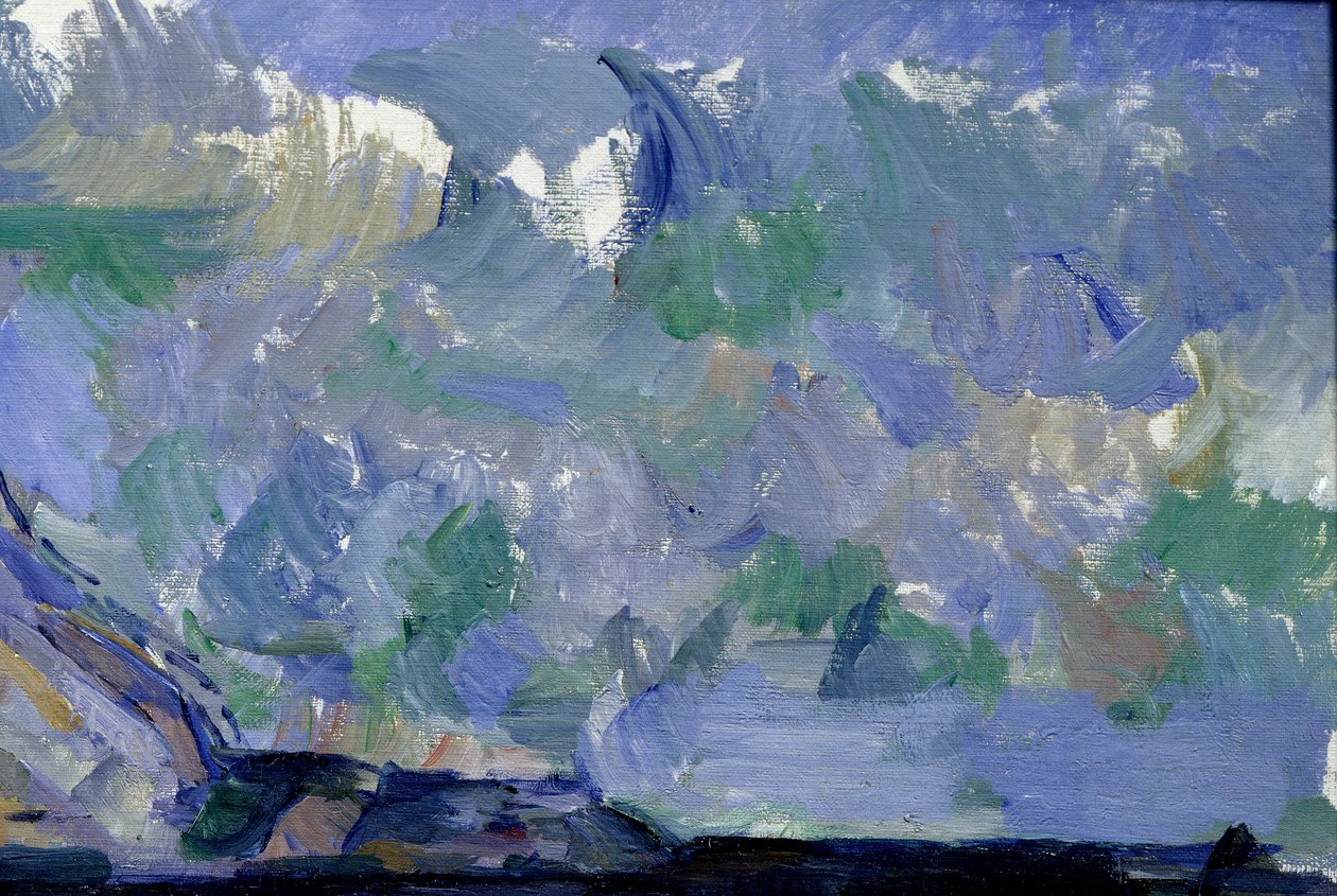Detail des Himmels in „La montagne Sainte Victoire“ von Paul Cézanne