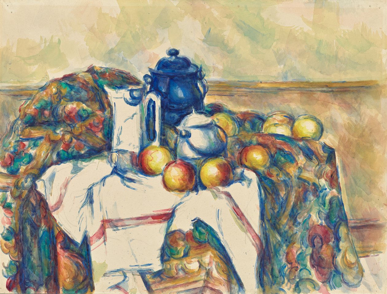 Stillleben mit blauem Topf von Paul Cézanne