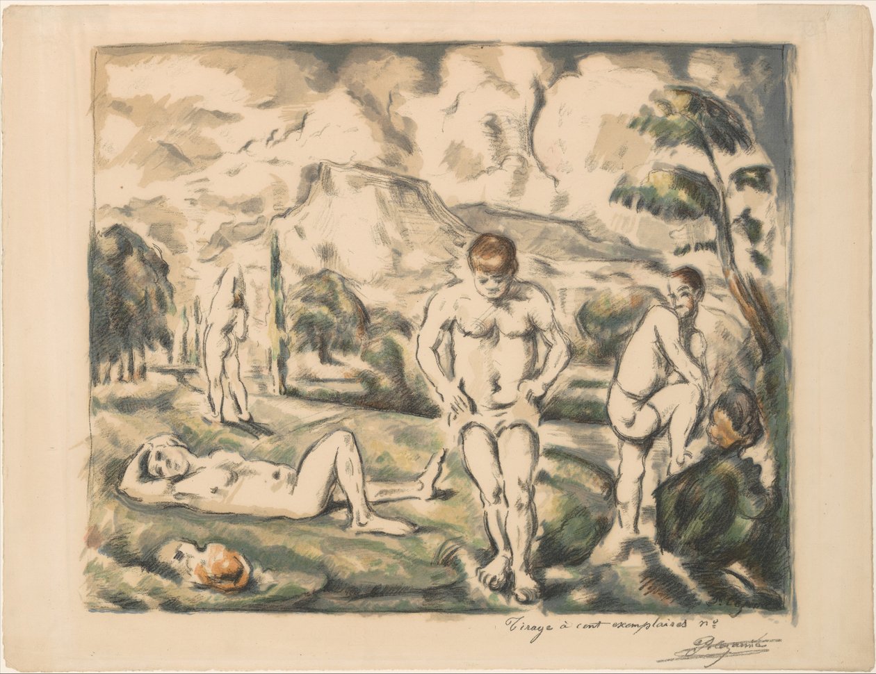Die großen Badenden (Les Baigneurs) von Paul Cézanne