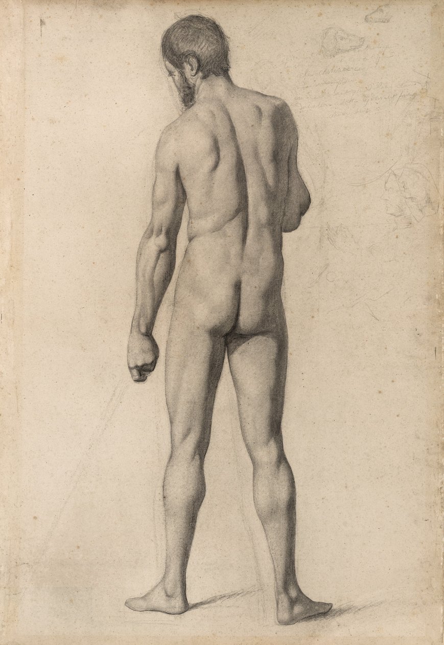 Akademischer Akt, von hinten gesehen, 1862 von Paul Cézanne