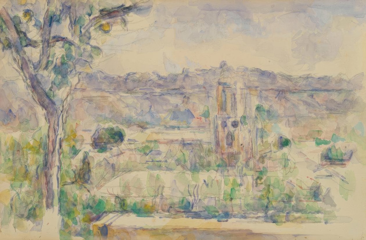 Die Kathedrale von Aix, gesehen aus dem Atelier der Lauves von Paul Cézanne