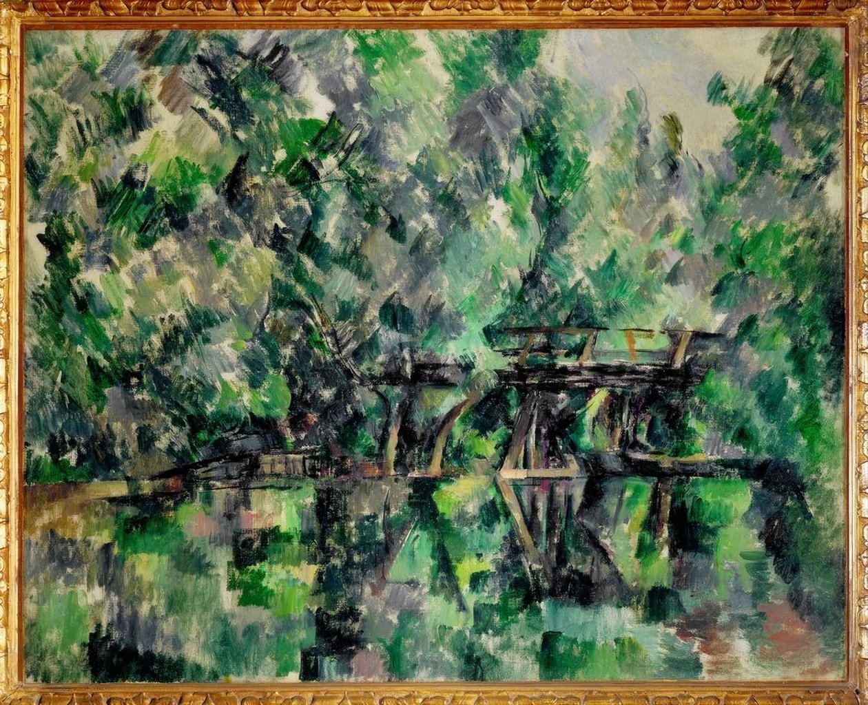Die Brücke über den Teich von Paul Cézanne Kunstdruck