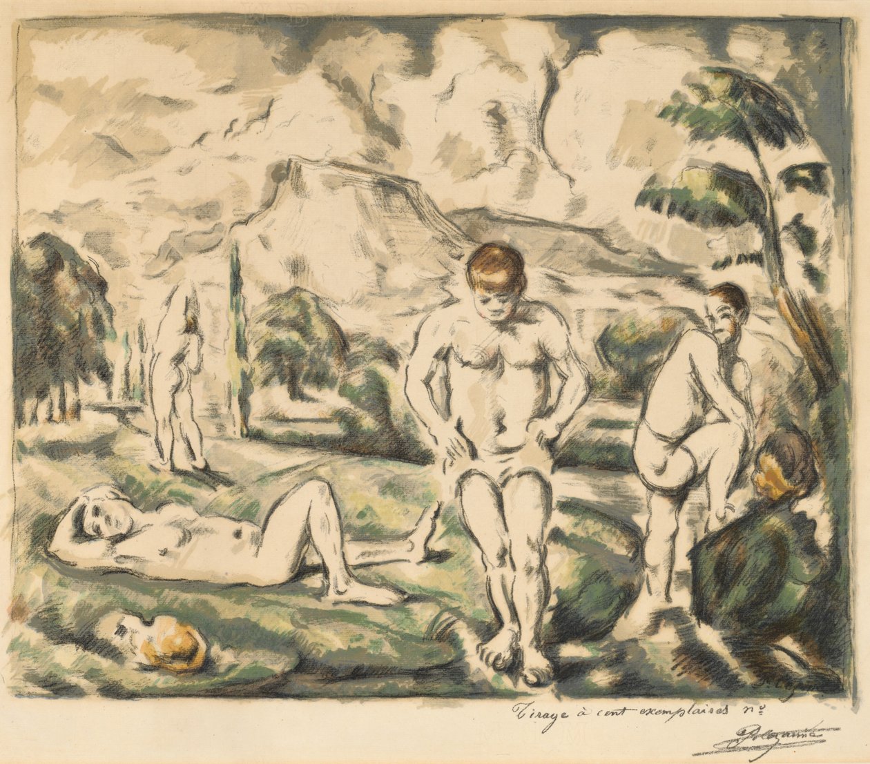 Die Badenden, große Platte, 1896-1897 von Paul Cézanne